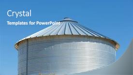  Presentation with water reservoir - Presentation theme with metal-reservoir-to-store-water background and a teal colored foreground