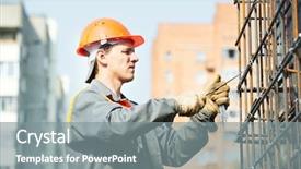  Presentation with reinforcement - Slides with metal rods bars into framework background and a gray colored foreground