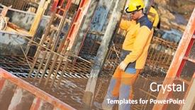  Presentation with pump - Slides having metal rods reinforcement of formwork background and a coral colored foreground