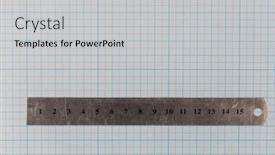  Presentation with metal - Amazing PPT theme having metal-ruler-at-graph-paper backdrop and a light gray colored foreground