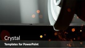  Presentation with metal - Cool new presentation theme with metal-sawing-in-detail-closeup backdrop and a black colored foreground