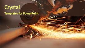  Presentation with metal - Slide deck featuring metal sawing background and a tawny brown colored foreground