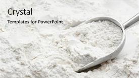  Presentation with whats the scoop - PPT layouts enhanced with metal scoop in flour closeup background and a white colored foreground