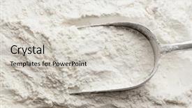  Presentation with flour - Amazing presentation design having metal scoop on sprinkled wheat flour background backdrop and a soft green colored foreground