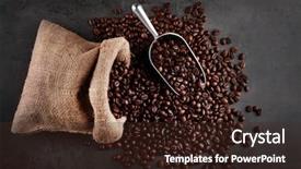  Presentation with coffee beans - Cool new presentation theme with metal scoop with coffee backdrop and a wine colored foreground