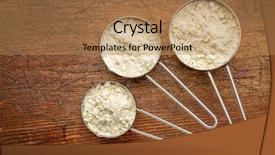  Presentation with whey protein - Theme having metal scoops of whey protein background and a coral colored foreground