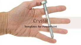 Presentation with metal - Slides consisting of metal-screw-in-a-hand background and a  colored foreground