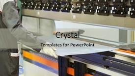  Presentation with sheet metal - Slide set consisting of metal sheet bending machine background and a light gray colored foreground