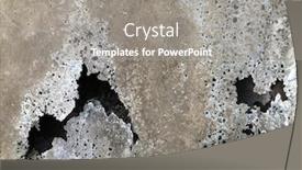  Presentation with metal corrosion - PPT theme featuring metal-sheet-perforated-by-corrosion background and a gray colored foreground
