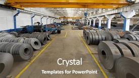  Presentation with industrial - Presentation theme enhanced with metal sheet processing - industrial warehouse background and a violet colored foreground