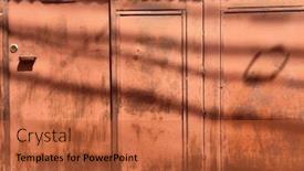  Presentation with sheet metal - Amazing slide deck having metal sheet rusty and stained industrial background backdrop and a red colored foreground