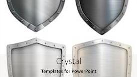  Presentation with metal - Beautiful slide deck featuring metal-shields-set-isolated-mixed backdrop and a lemonade colored foreground