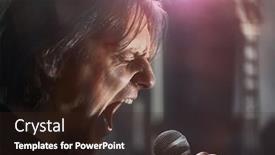  Presentation with singer - Amazing PPT layouts having metal-singer-yelling backdrop and a wine colored foreground