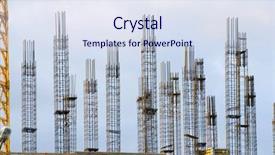  Presentation with skeleton - Amazing theme having metal skeleton of a building backdrop and a sky blue colored foreground