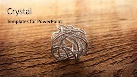  Presentation with tangled tangle of wool yarn - Colorful slides enhanced with form from bent silver wire backdrop and a lemonade colored foreground