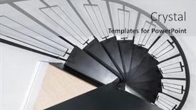  Presentation with minimalistic - Presentation theme with metal-spiral-staircase-in-minimalistic background and a light gray colored foreground