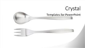  Presentation with metal fabricator - Presentation theme featuring metal spoon and three-pronged background and a white colored foreground