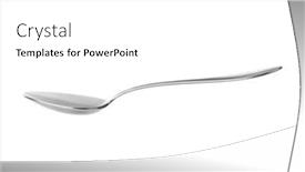  Presentation with spoon - Colorful presentation theme enhanced with metal-spoon-isolated-on-white backdrop and a  colored foreground