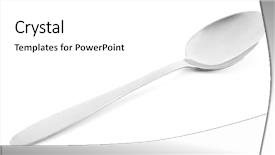  Presentation with spoon - Slide deck featuring metal spoon isolated on white background and a white colored foreground