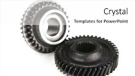  Presentation with steel - Audience pleasing presentation consisting of metal sport - dark steel cogwheel isolated backdrop and a white colored foreground