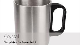  Presentation with stainless steel - Cool new slides with metal-stainless-steel-mug-isolated backdrop and a light gray colored foreground