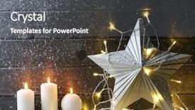  Presentation with christmas candles - Theme with metal star and christmas light background and a dark gray colored foreground