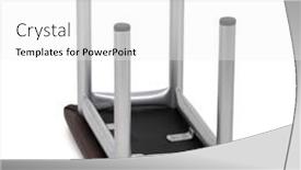  Presentation with leather and glitter - Colorful PPT layouts enhanced with metal-stool-with-leather-seat backdrop and a white colored foreground