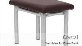  Presentation with white sea urchin - Theme having metal-stool-with-leather-seat background and a white colored foreground