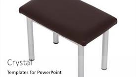  Presentation with leather - Beautiful slide deck featuring metal-stool-with-leather-seat backdrop and a white colored foreground