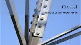  Presentation with structure - Cool new PPT theme with metal structure backdrop and a light blue colored foreground