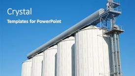  Presentation with farm - Colorful slide set enhanced with metal-tanks-in-a-farm backdrop and a teal colored foreground