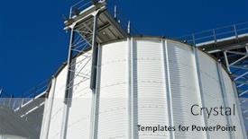  Presentation with farm - PPT theme enhanced with metal-tanks-in-a-farm background and a light gray colored foreground