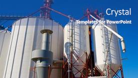  Presentation with farm - Beautiful PPT theme featuring metal-tanks-in-a-farm backdrop and a ocean colored foreground