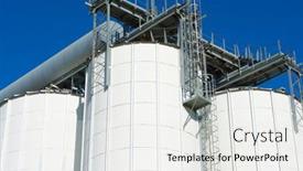  Presentation with farm - Audience pleasing slide set consisting of metal-tanks-in-a-farm backdrop and a white colored foreground