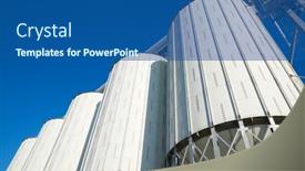  Presentation with farm - Amazing presentation having metal-tanks-in-a-farm backdrop and a ocean colored foreground