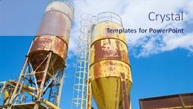  Presentation with farm - Presentation design with metal-tanks-in-a-farm background and a sky blue colored foreground