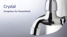  Presentation with water tap - Slides consisting of metal tap with water drop background and a sky blue colored foreground