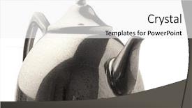  Presentation with tea - Audience pleasing PPT theme consisting of metal tea pot backdrop and a white colored foreground