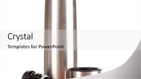  Presentation with napkin - Presentation theme having metal thermos on napkin isolated on white background and a white colored foreground