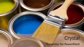  Presentation with paint - Slide deck with metal tin cans with color background and a coral colored foreground