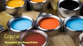  Presentation with paint - Cool new slide deck with metal-tin-cans-with-color backdrop and a tawny brown colored foreground