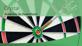  Presentation with dartboard - Slide deck enhanced with metal-tipped-darts-stuck background and a seafoam green colored foreground