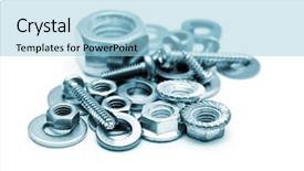  Presentation with hardware - Slide deck featuring metal tool manufacturer - blue toned image of some background and a light blue colored foreground