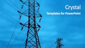  Presentation with power lines - Slides with metal tower of power background and a teal colored foreground