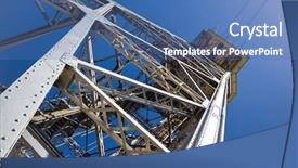  Presentation with sky blue - Presentation enhanced with metal tower on blue sky background and a teal colored foreground