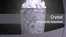  Presentation with bin - Cool new presentation theme with metal trash bin from paper backdrop and a gray colored foreground