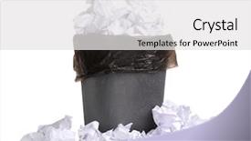  Presentation with bin - Cool new slide deck with metal trash bin from paper backdrop and a  colored foreground