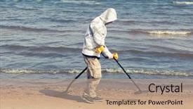  Presentation with metal detector - Amazing slide set having metal using a metal detector backdrop and a coral colored foreground