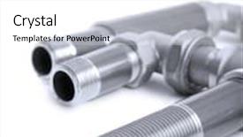  Presentation with water pipes - Amazing PPT theme having metal water pipes backdrop and a white colored foreground