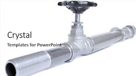  Presentation with water pipe - PPT theme with metal water pipes background and a white colored foreground